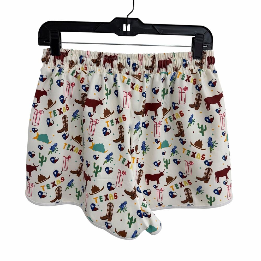 Jess Lea All Things Texas Drawstring Casual Shorts White Multi Womens Large - Picture 5 of 5
